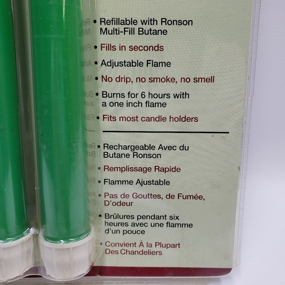 Ronson Stardust Butane Candles Refillable Green Holiday Christmas - Picture 4 of 14
